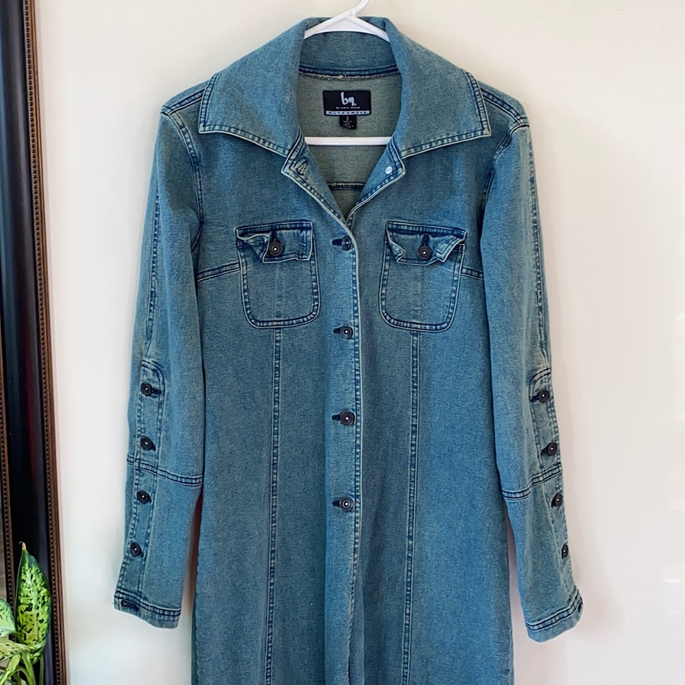 Vintage Blanc Noir Denim Trench Coat